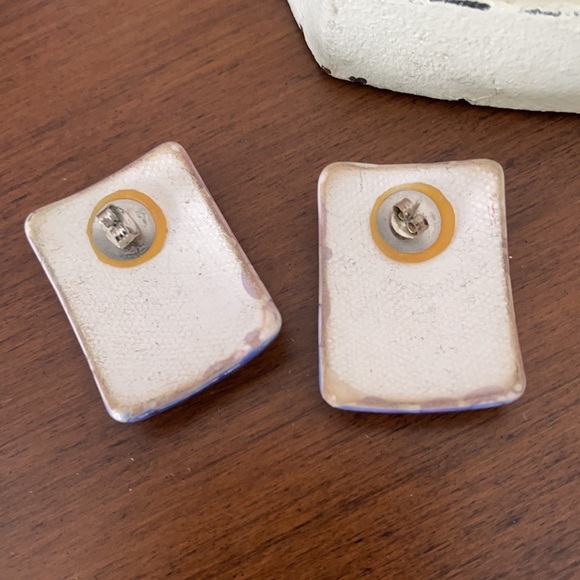 Vintage Disco Era 1970’s Artist Clay Earrings - Picture 4 of 4